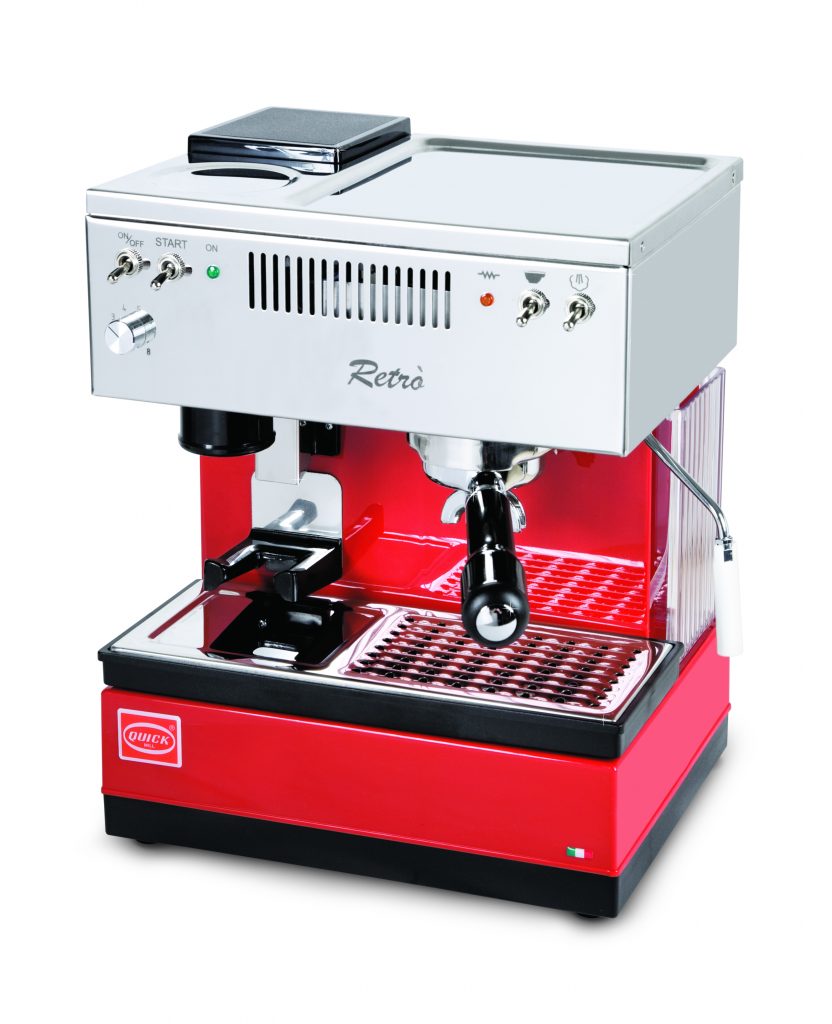 Quick Mill 0835 Retro Espresso Machine Červený